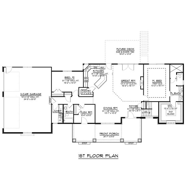Craftsman Floor Plan - Main Floor Plan #1064-48