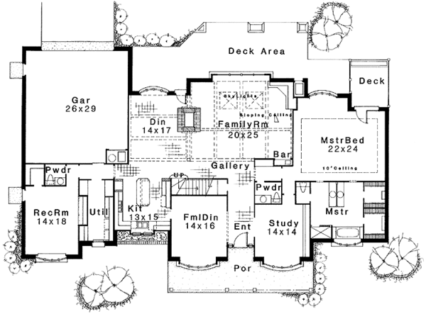 Architectural House Design - Victorian Floor Plan - Main Floor Plan #310-1061