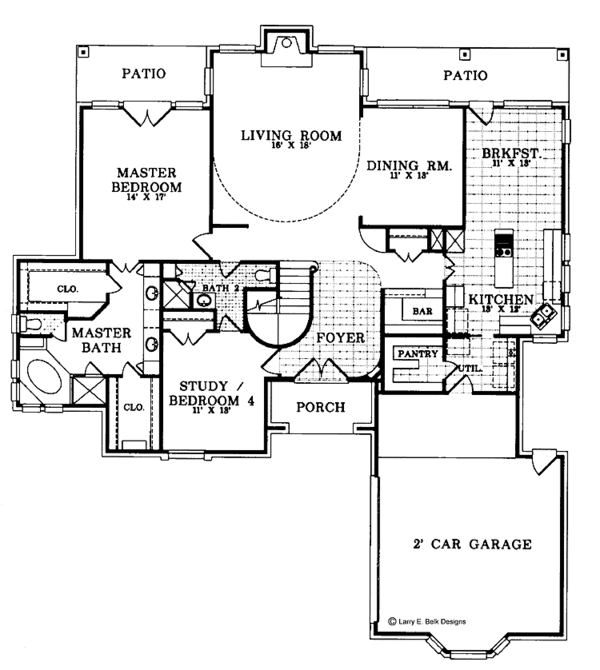 Architectural House Design - Country Floor Plan - Main Floor Plan #952-22