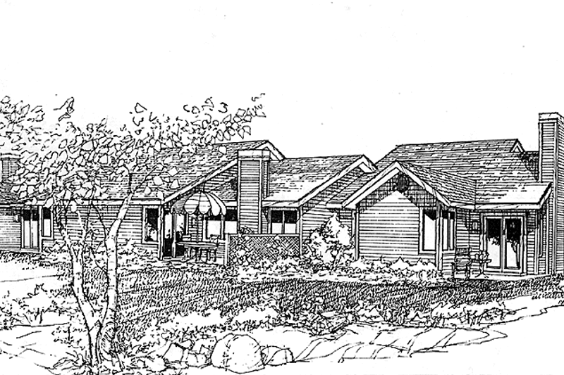 Architectural House Design - Prairie Exterior - Front Elevation Plan #320-1150