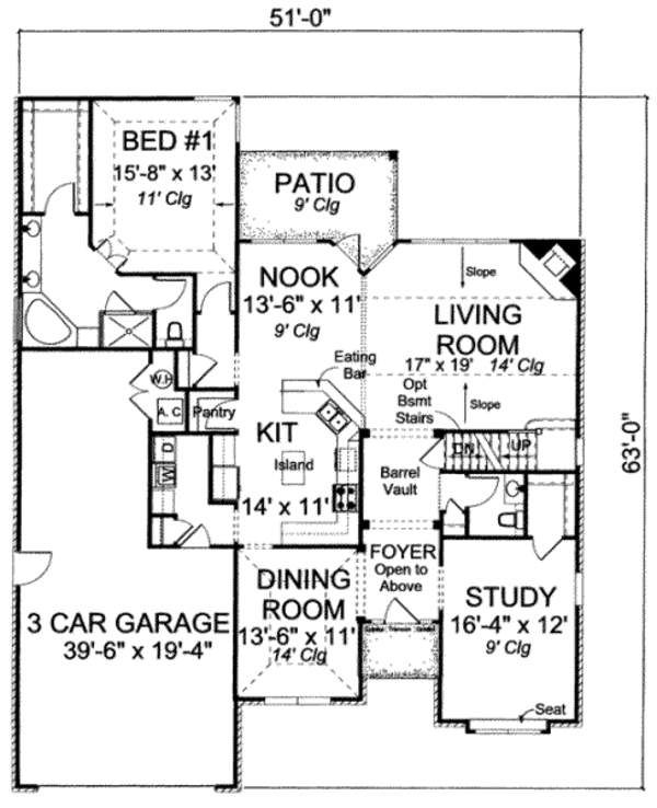 Architectural House Design - European Floor Plan - Main Floor Plan #20-1836