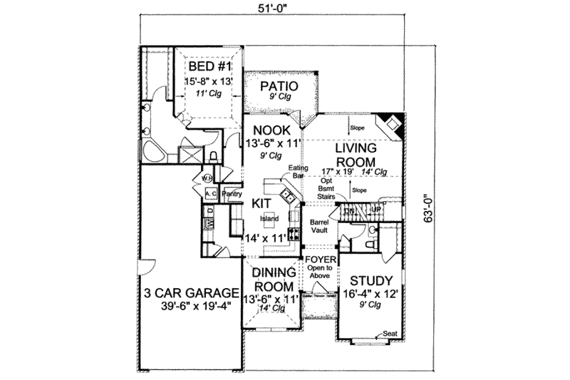 Home Plan - Floor Plan - Main Floor for European House Plan #20-1836 - 4 bed, 4 bath
