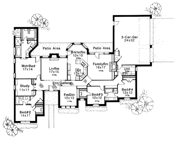 Dream House Plan - Ranch Floor Plan - Main Floor Plan #310-1017