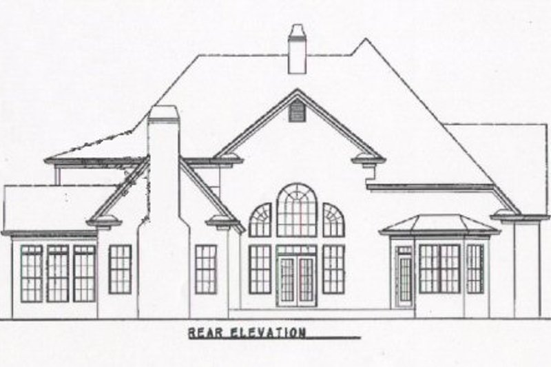 Architectural House Design - Exterior - Rear Elevation for Traditional House Plan #54-130 - 4 bed, 3.5 bath