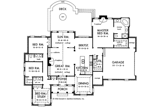 Floor Plan - Main Floor for Country House Plan #929-141 - 4 bed, 2.5 bath
