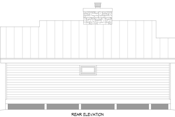 Exterior - Rear Elevation for Contemporary House Plan #932-631 - 2 bed, 1 bath
