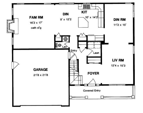House Blueprint - Country Floor Plan - Main Floor Plan #316-129