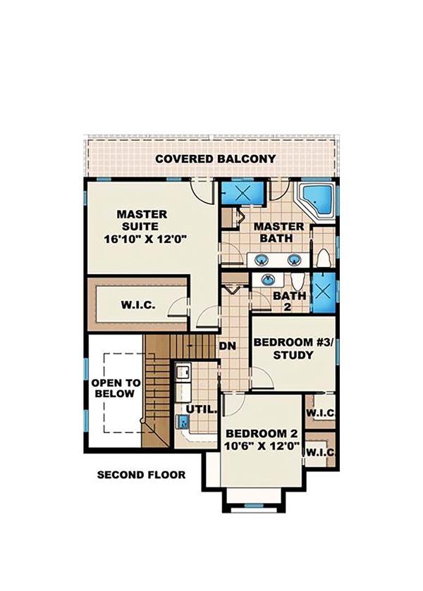 Mediterranean Floor Plan - Upper Floor Plan #27-508