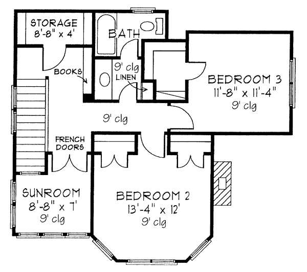 House Plan Design - Country Floor Plan - Upper Floor Plan #410-118