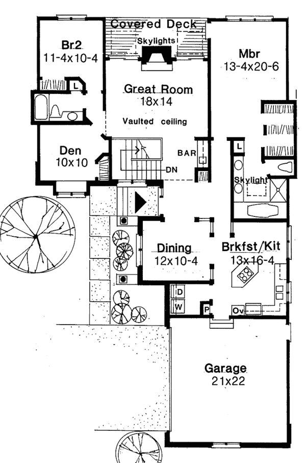 House Plan Design - Craftsman Floor Plan - Main Floor Plan #334-118