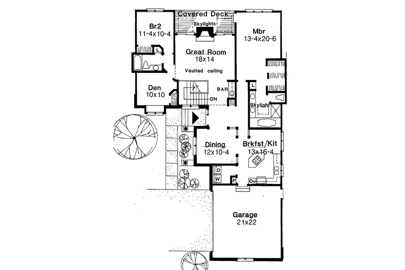 Dream House Plan - Floor Plan - Main Floor for Craftsman House Plan #334-118 - 3 bed, 2 bath