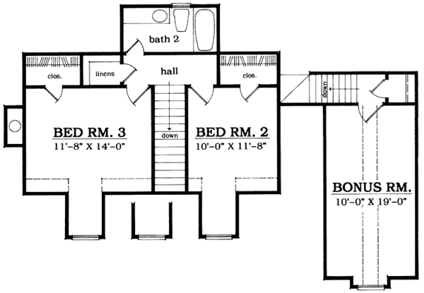 Dream House Plan - Country Floor Plan - Upper Floor Plan #42-651