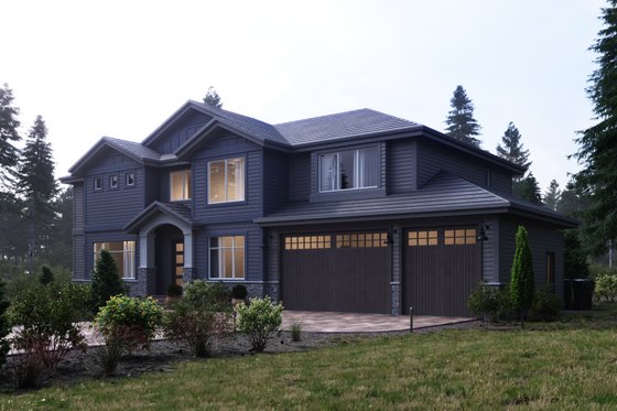 Exterior - Front Elevation 3 for Craftsman House Plan #1066-20 - 5 bed, 4.5 bath