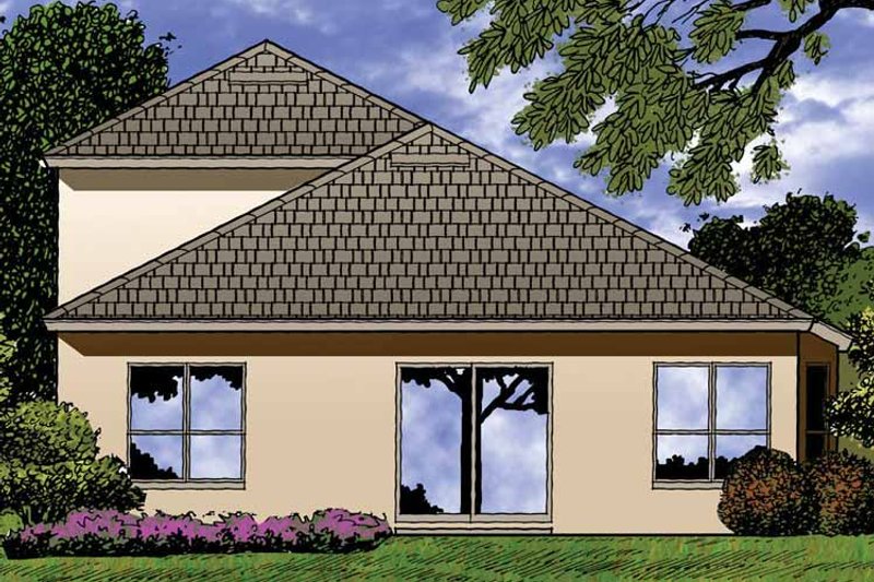 Architectural House Design - Exterior - Rear Elevation 1 for Contemporary House Plan #1015-43 - 4 bed, 2.5 bath