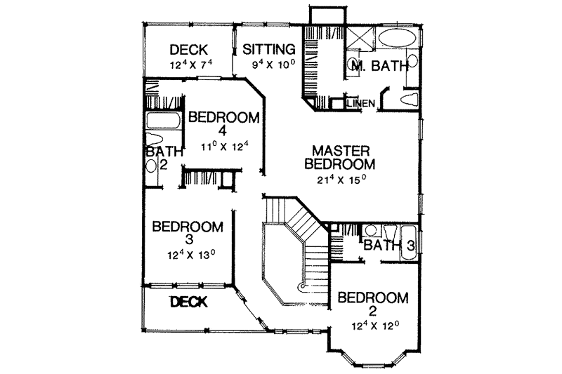 Dream House Plan - Floor Plan - Upper Floor for Victorian House Plan #472-174 - 4 bed, 3.5 bath