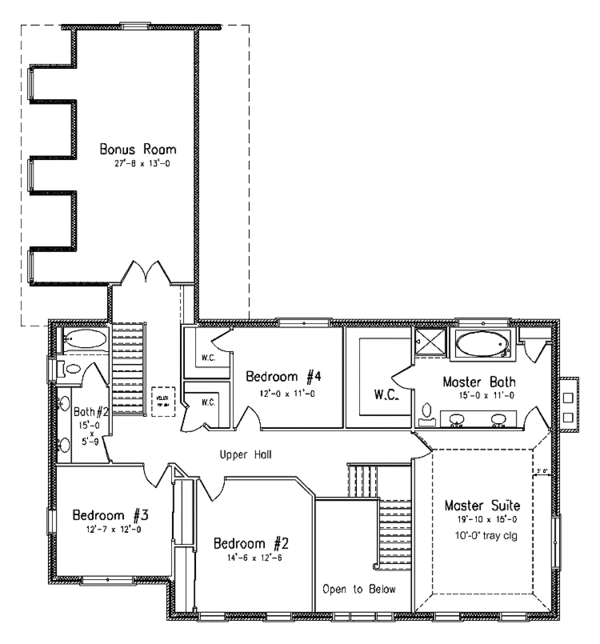 Dream House Plan - Colonial Floor Plan - Upper Floor Plan #994-2