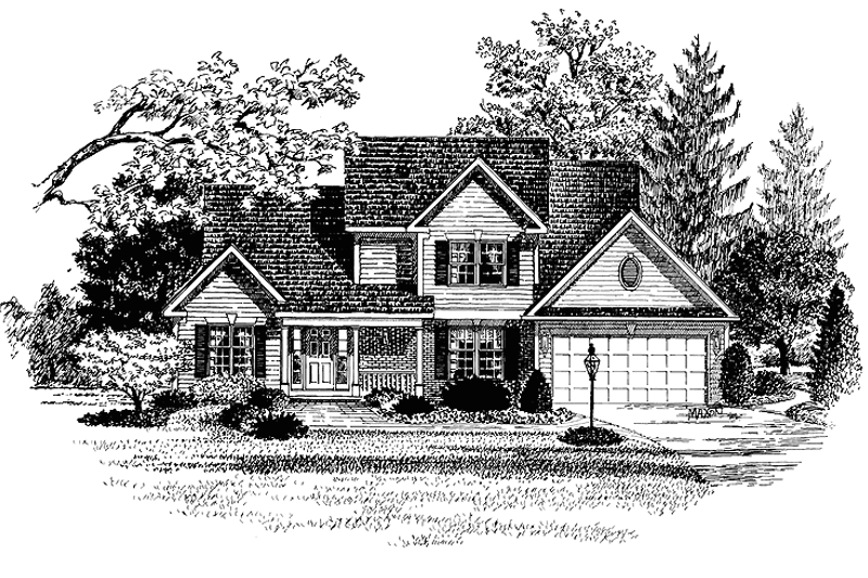 House Blueprint - Country Exterior - Front Elevation Plan #316-155