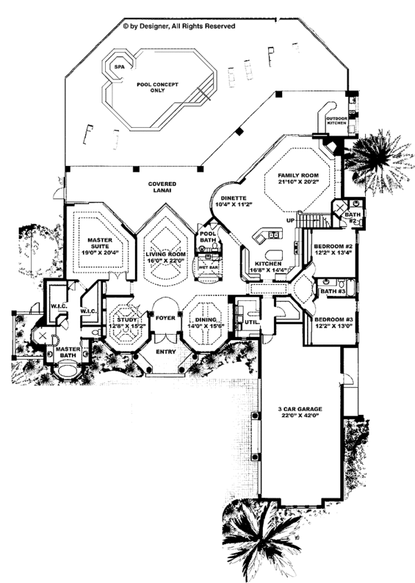 Home Plan - Mediterranean Floor Plan - Main Floor Plan #1017-63