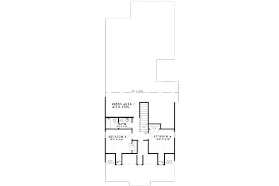 Floor Plan - Upper Floor for Country House Plan #17-281 - 4 bed, 3 bath