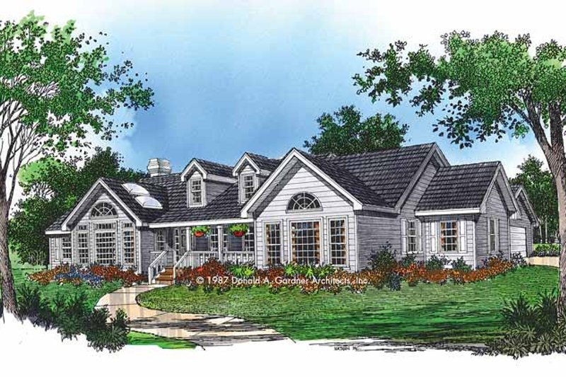 Architectural House Design - Country Exterior - Front Elevation Plan #929-61
