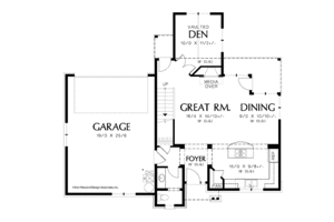 Floor Plan - Main Floor for Colonial House Plan #48-870 - 3 bed, 2.5 bath