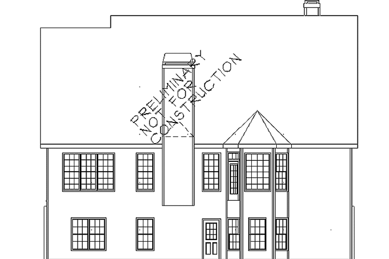 House Blueprint - Exterior - Rear Elevation for Colonial House Plan #927-900 - 3 bed, 2.5 bath