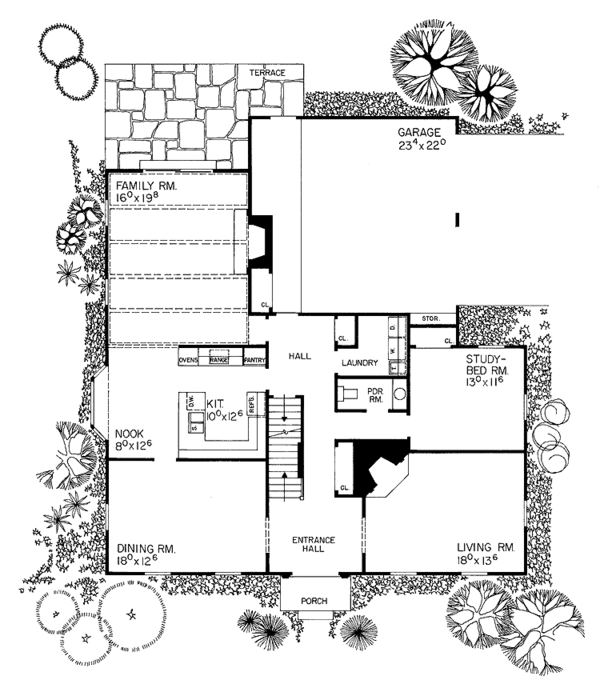 House Plan Design - Classical Floor Plan - Main Floor Plan #72-675