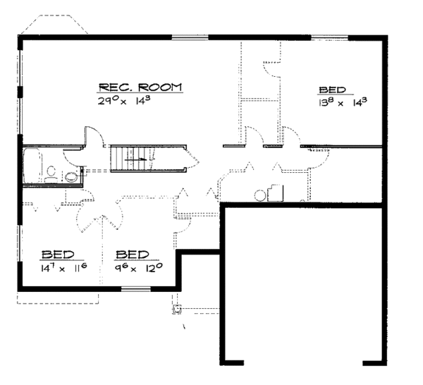 Architectural House Design - European Floor Plan - Lower Floor Plan #308-267