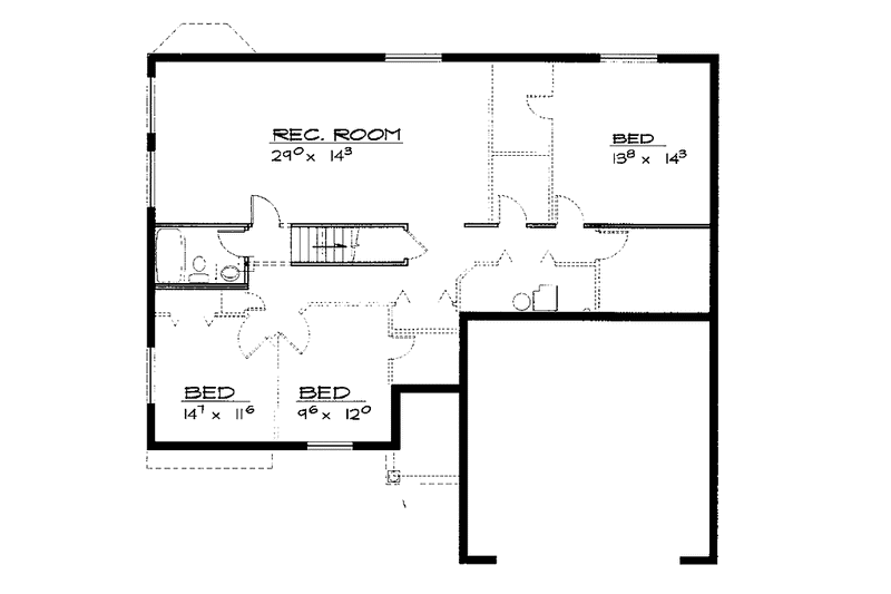 Home Plan - Floor Plan - Lower Floor for European House Plan #308-267 - 2 bed, 2 bath