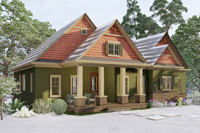 House Blueprint - Exterior - Front Elevation 5 for Traditional House Plan #54-448 - 3 bed, 3 bath
