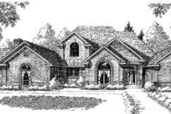 Exterior - Front Elevation for European House Plan #310-129 - 4 bed, 4 bath