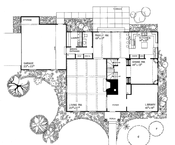 Architectural House Design - Colonial Floor Plan - Main Floor Plan #72-681