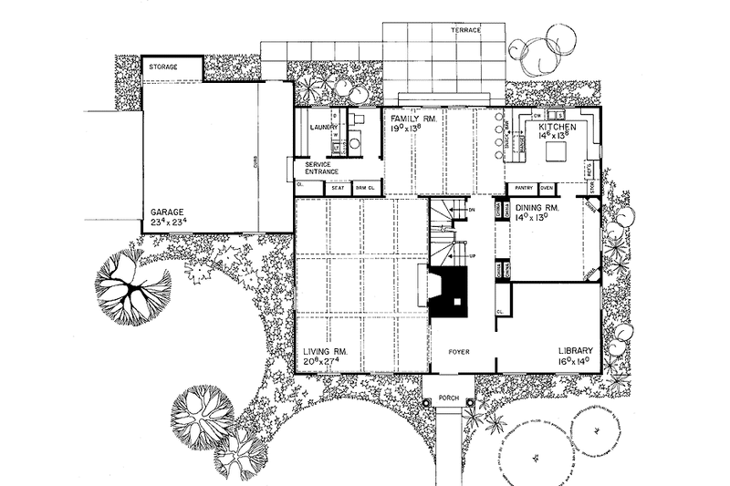 Home Plan - Floor Plan - Main Floor for Colonial House Plan #72-681 - 4 bed, 2.5 bath