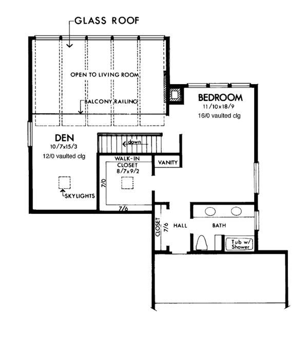 Architectural House Design - Contemporary Floor Plan - Upper Floor Plan #320-1266