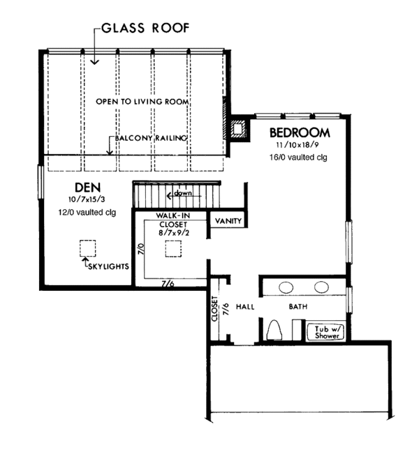 Home Plan - Contemporary Floor Plan - Upper Floor Plan #320-1266