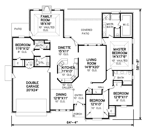 Traditional Floor Plan - Main Floor Plan #65-165