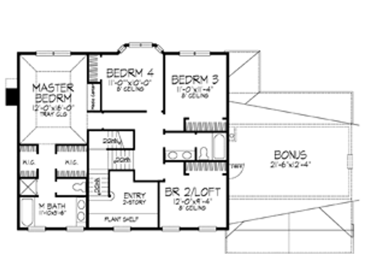 Home Plan - Floor Plan - Upper Floor 1 for Classical House Plan #320-543 - 4 bed, 2.5 bath