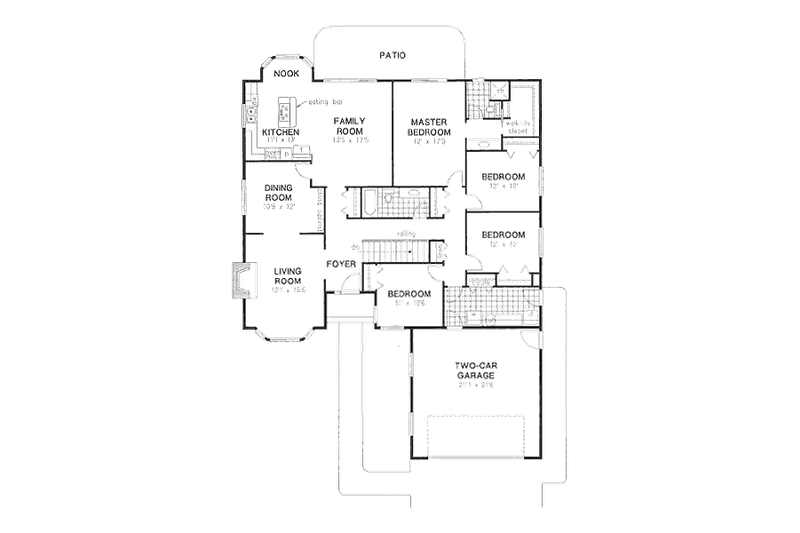 Dream House Plan - Floor Plan - Main Floor for Traditional House Plan #18-8961 - 4 bed, 2 bath