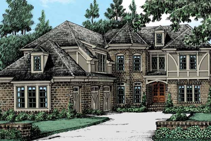 Dream House Plan - Tudor Exterior - Front Elevation Plan #927-423