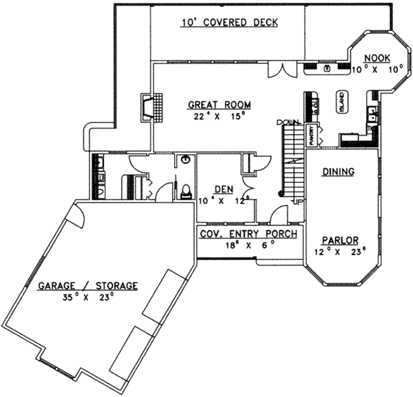 Architectural House Design - Modern Floor Plan - Main Floor Plan #117-442