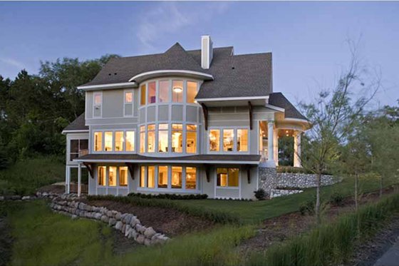 Exterior - Rear Elevation for Victorian House Plan #56-694 - 4 bed, 3.5 bath