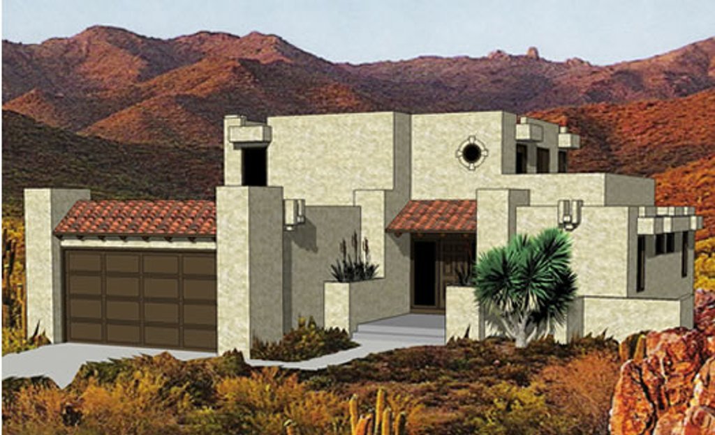 4 bedrm, 2064 sq ft contemporary house plan #126-1870 Adobe / Southwestern Style House Plan - 3 Beds 3 Baths 1583 Sq/Ft Plan