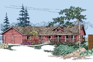 Ranch Exterior - Front Elevation Plan #60-258