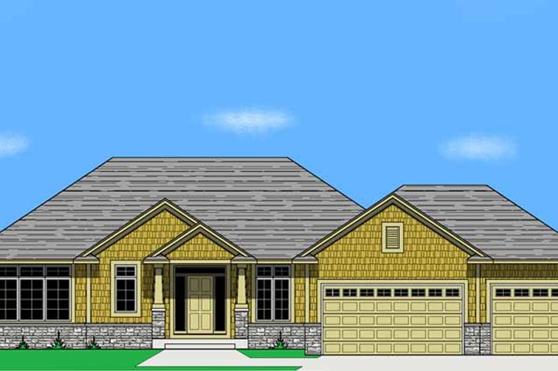 Home Plan - Prairie Exterior - Front Elevation Plan #981-13