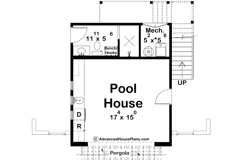 House Blueprint - Floor Plan - Main Floor for Beach House Plan #455-764 - 1 bed, 2 bath