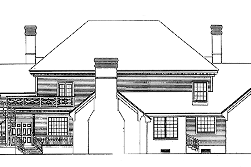 Home Plan - Exterior - Rear Elevation for Classical House Plan #310-1077 - 5 bed, 3.5 bath