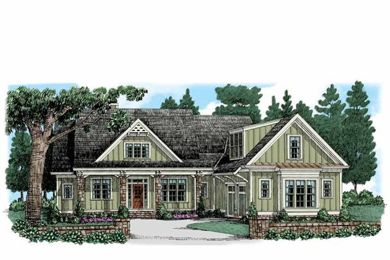 House Blueprint - Exterior - Front Elevation 3 for Colonial House Plan #927-945 - 3 bed, 3.5 bath