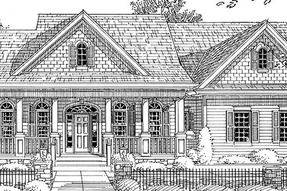 Exterior - Front Elevation 3 for Country House Plan #46-778 - 3 bed, 2 bath