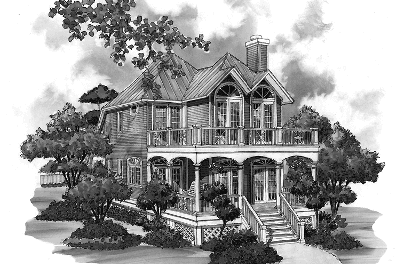 Architectural House Design - Exterior - Rear Elevation 1 for Country House Plan #930-72 - 3 bed, 2.5 bath