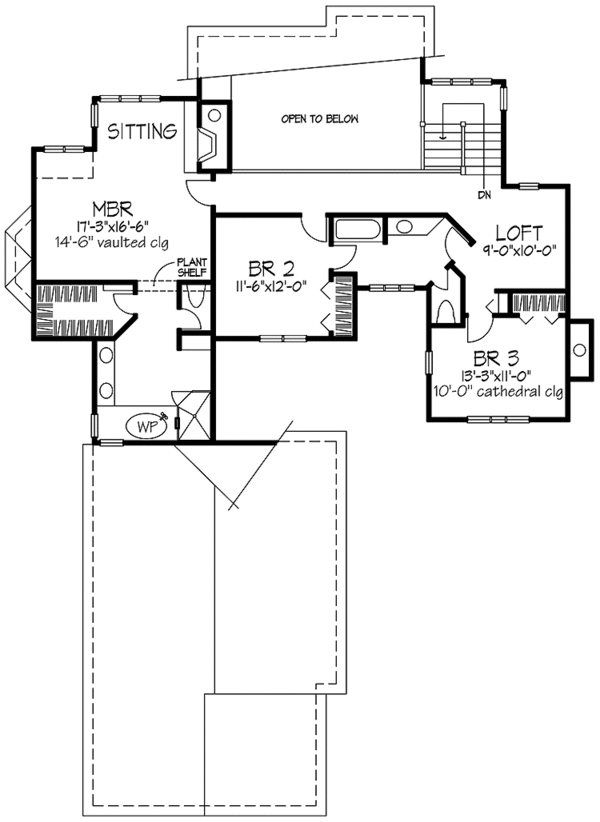 House Plan Design - Prairie Floor Plan - Upper Floor Plan #320-1134